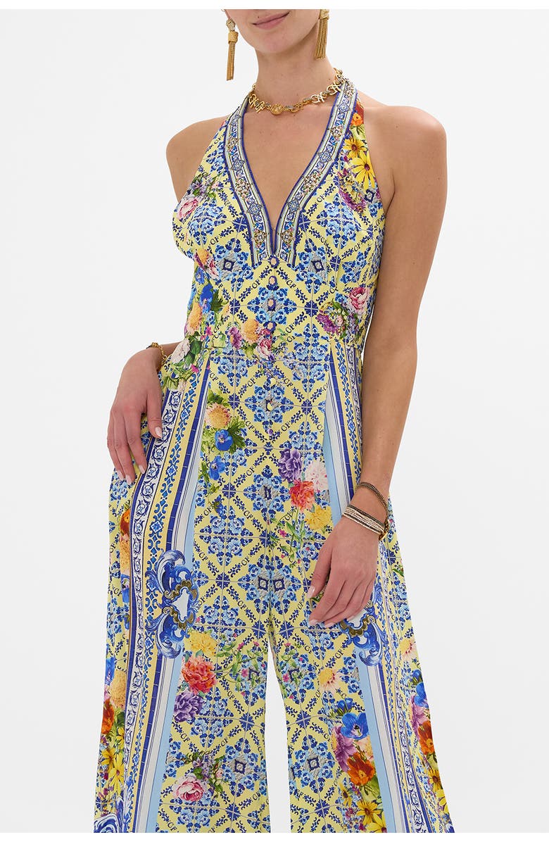 Camilla Halterneck Jumpsuit With Tie Neck Wall To Wall Wonders, Alternate, color, 