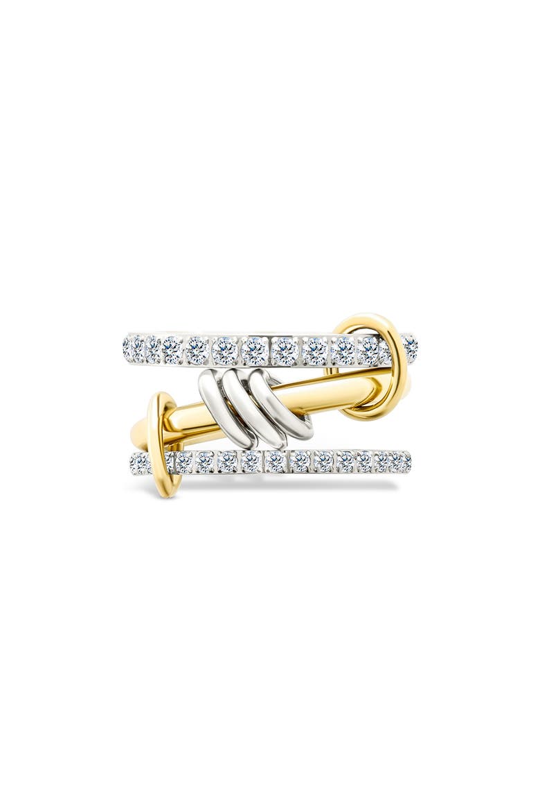 Garwyn Cubic Zirconia Linked Stacking Ring, Main, color, DUAL TONE