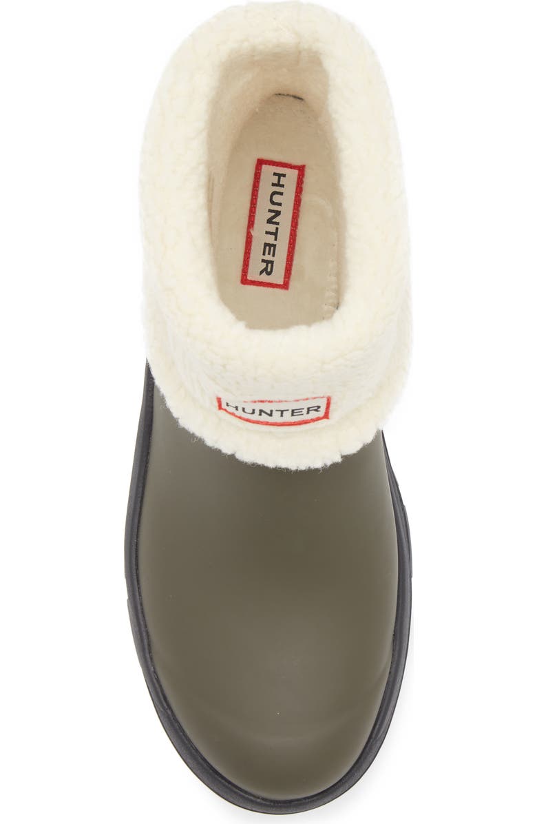 Hunter Esme Lug Sole Waterproof Snow Bootie, Alternate, color, Galloway Green