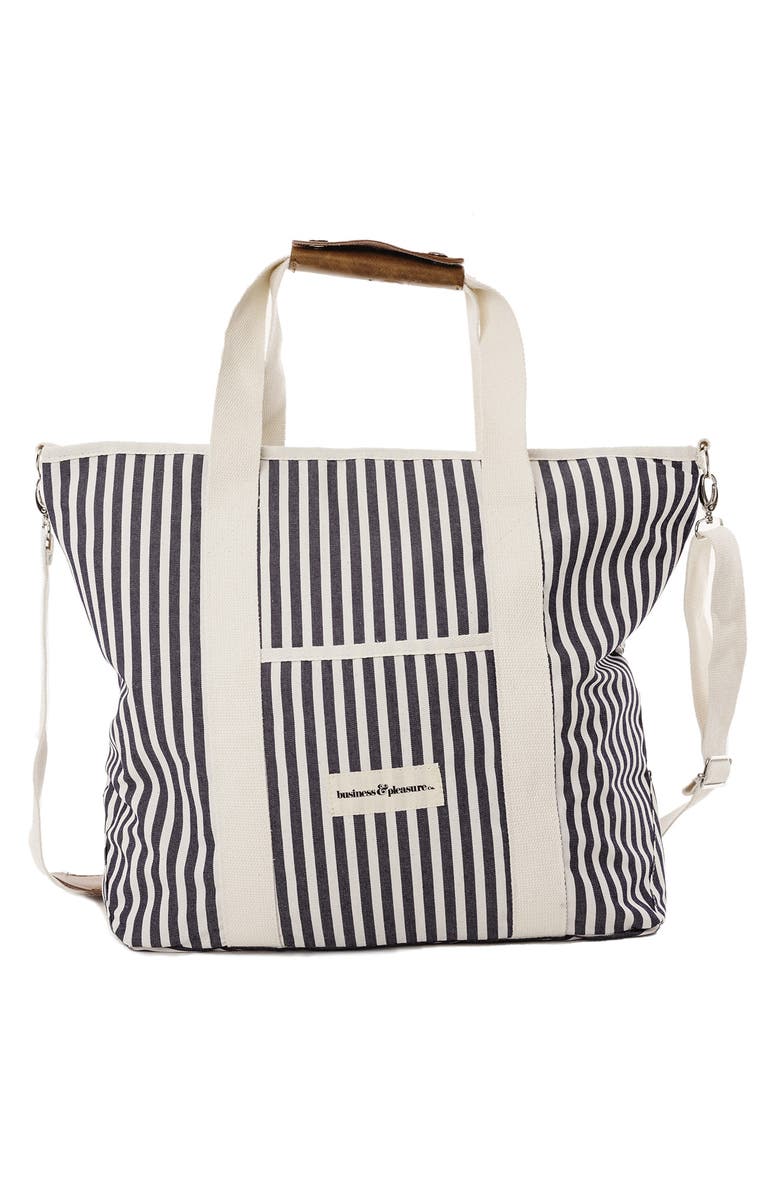 BUSINESS AND PLEASURE CO Cooler Tote, Main, color, Laurens Navy Stripe