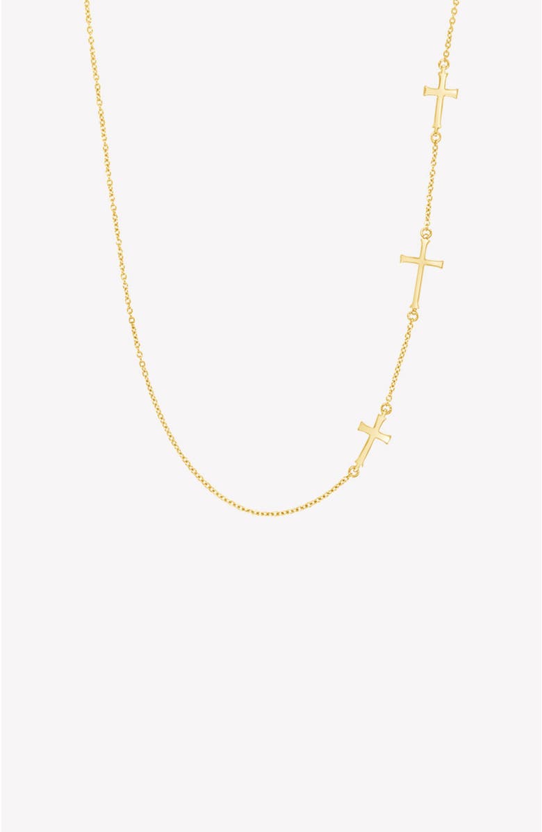 Rizen Jewelry Calvary Cross Necklace, Main, color, 18K Gold Plated