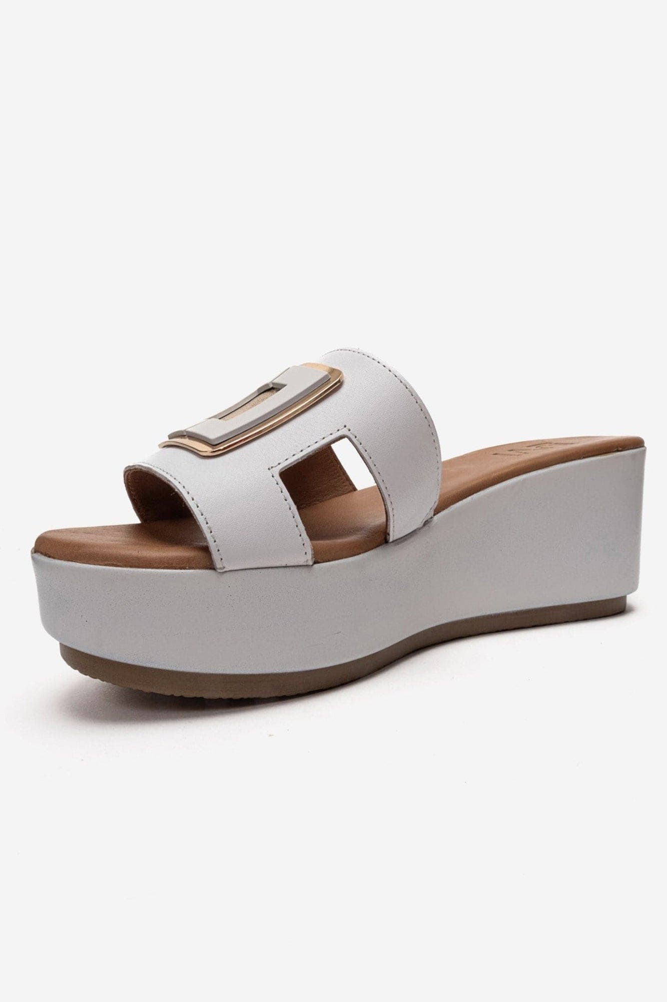 Hiola Leather Platform Sandal, Alternate, color, White