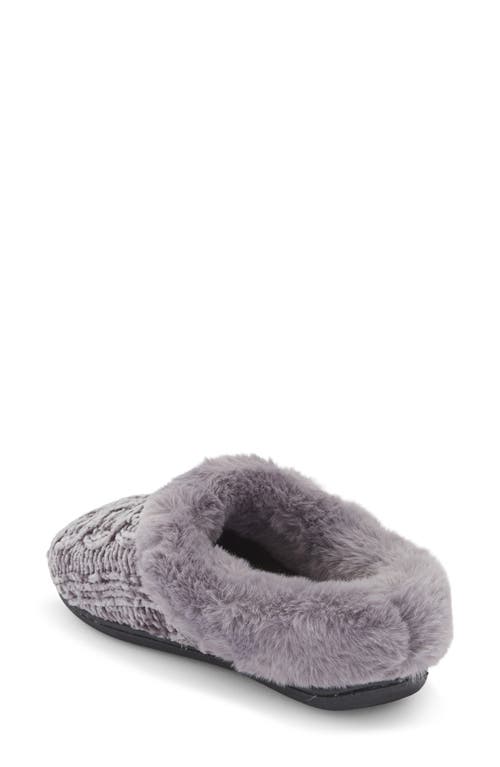 R.g. Barry Chenille Witj Faux Fur Collar Clog Slipper In Gray