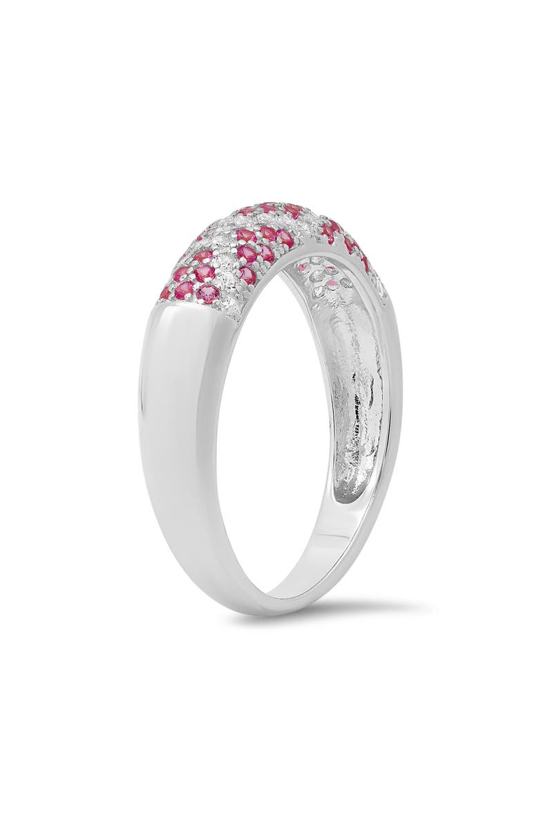 Queen Jewels Cubic Zirconia Pavé Ring, Alternate, color, Pink/ Silver