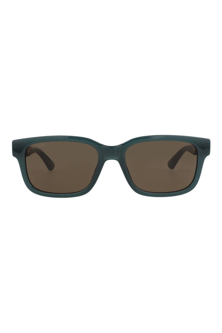 56mm Square Sunglasses, Main, color, BLUE BLUE BROWN