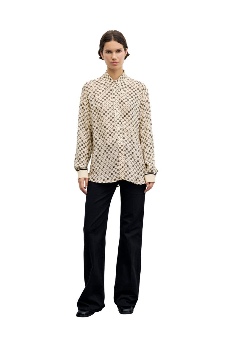 Jimi Geometric Fluid Shirt, Alternate, color, Ecru