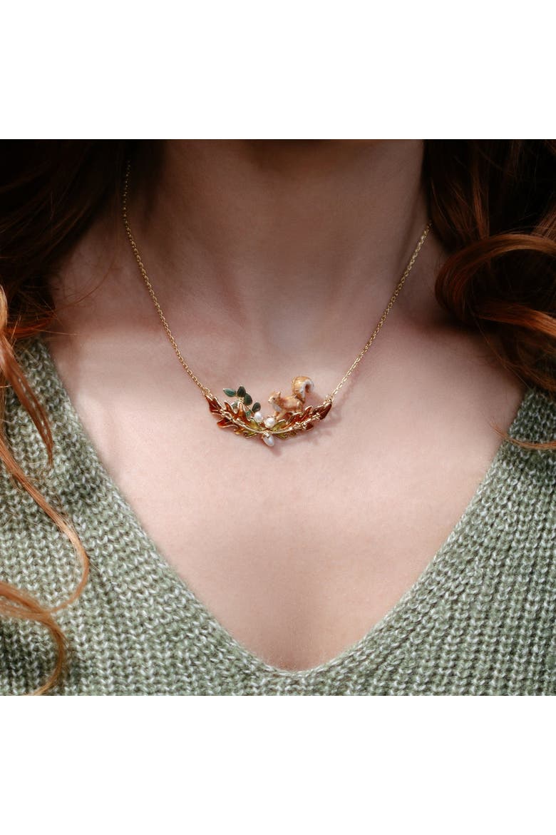 Squirrel & Acorn Necklace, Alternate, color, Squirrel & Acorn