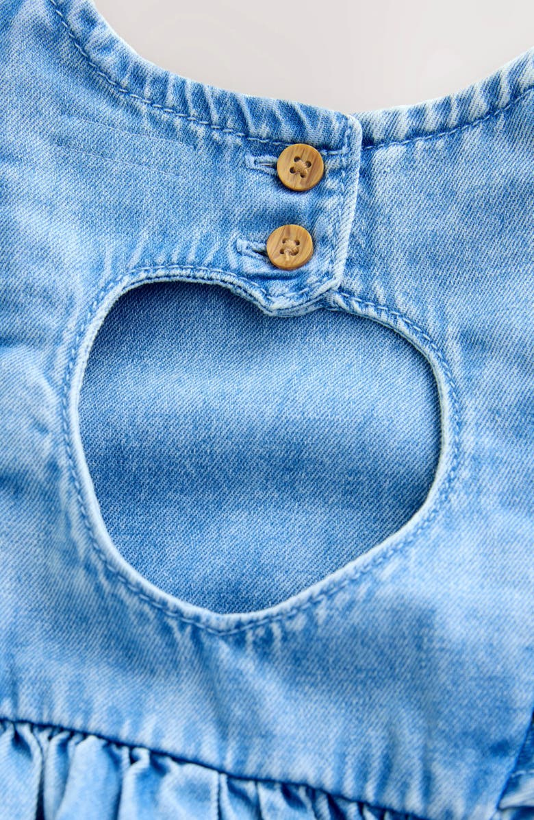 NEXT Kids' Daisy Embroidered Denim Dress, Alternate, color, Blue