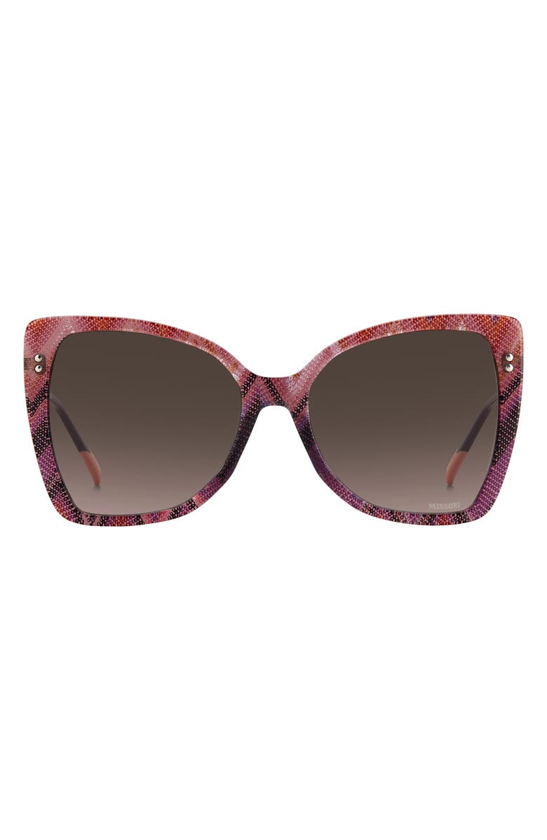 Missoni 58mm Gradient Cat Eye Sunglasses, Main, color, Pattern Pink Violet