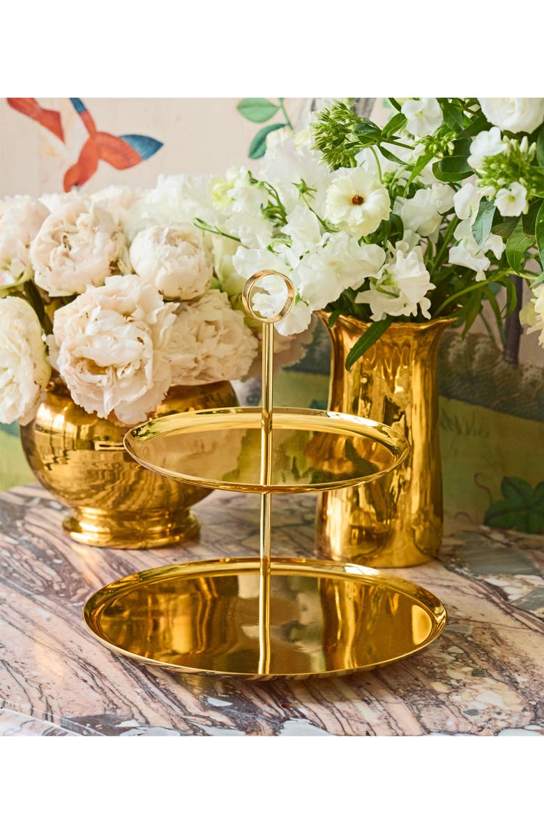 Aerin Sintra Two-Tier Stand, Alternate, color, Brass