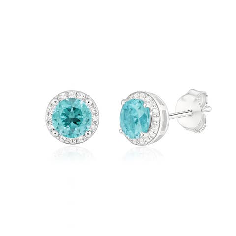 Sterling Silver Halo Stud Earrings