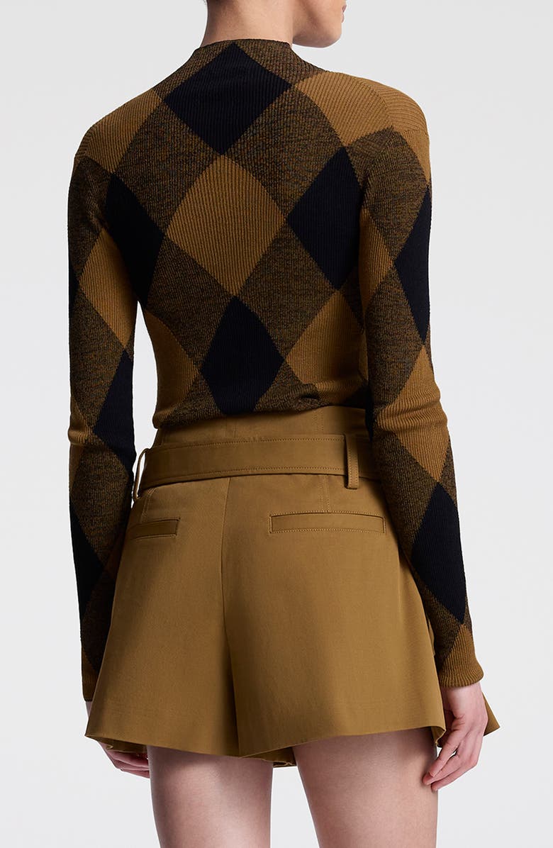 A.L.C. Hugh Argyle Cotton Blend Sweater, Alternate, color, Saddle/ Black