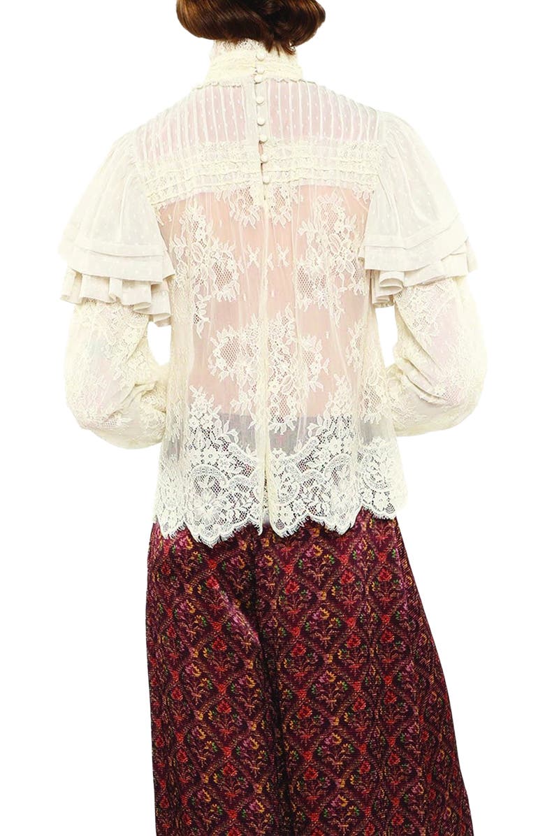 Anna Sui Victorian Lace Victorian Blouse, Alternate, color, Cream