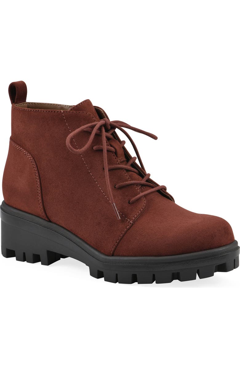 White Mountain Footwear Tariq Lug Lace-Up Boot, Main, color, Rust/ Suedette
