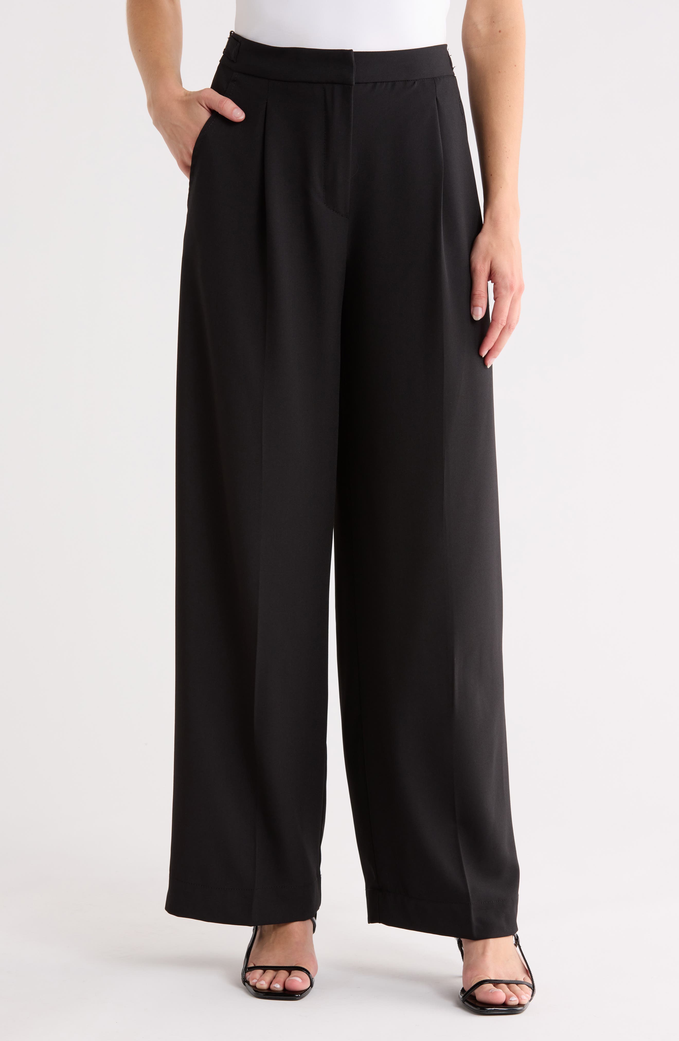 MAX STUDIO Woven Pleat Front Trousers