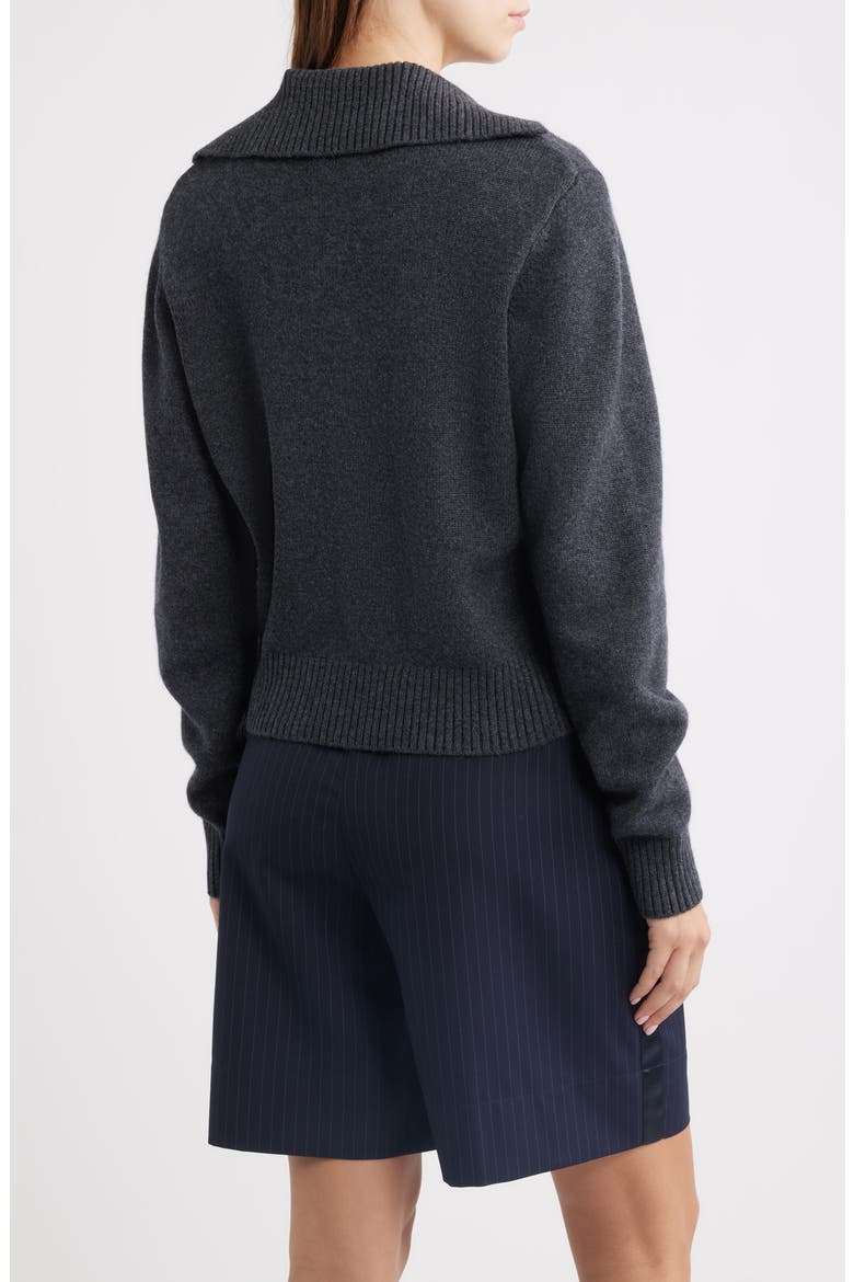 Merino Wool & Cashmere Polo Sweater, Alternate, color, HEATHER GRAY