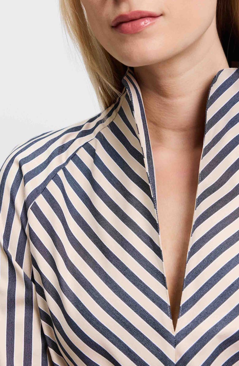 Foxcroft Daphne Stripe Stretch Cotton Blend Button-Up Shirt, Alternate, color, 