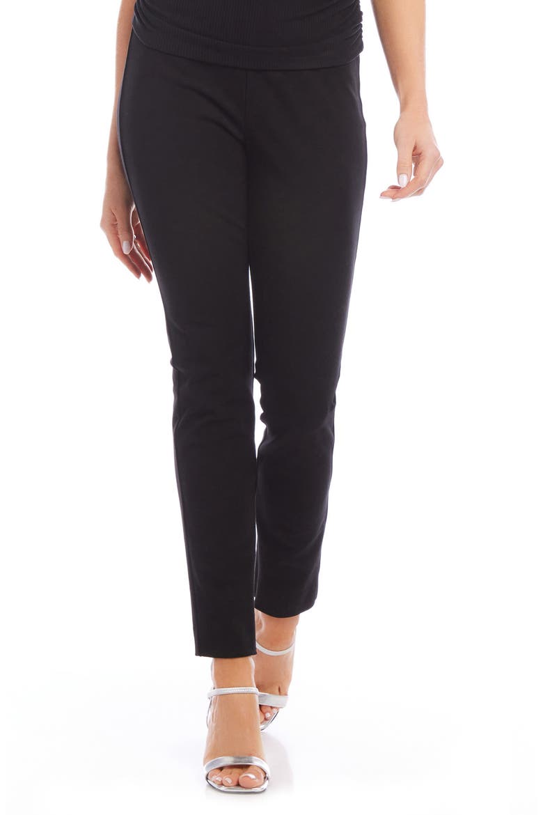 Jane Ankle Zip Twill Slim Straight Leg Pants, Main, color, BLACK