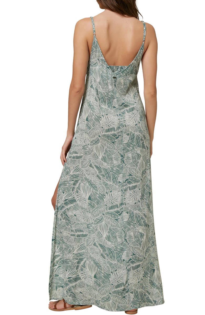 O'Neill Jupiter Leaf Print Maxi Dress, Alternate, color, 