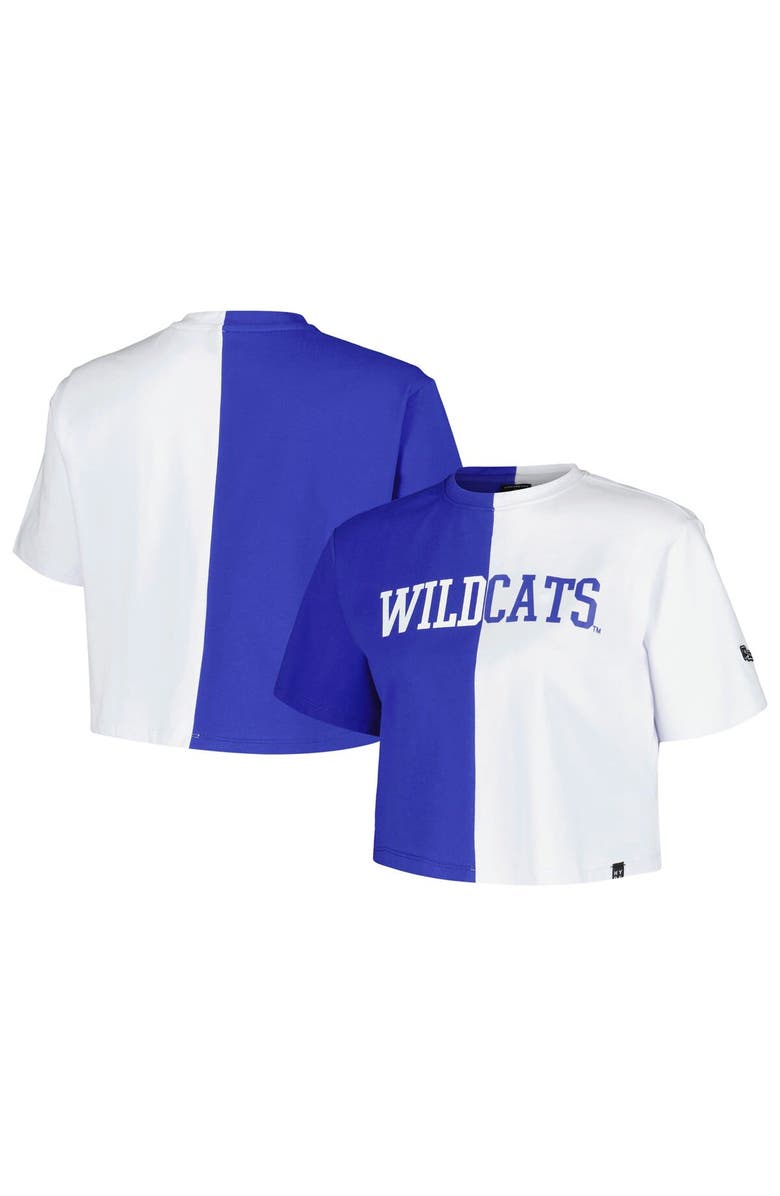 Hype and Vice Women's Hype and Vice Royal/White Kentucky Wildcats Color Block Brandy Cropped T-Shirt, Main, color,