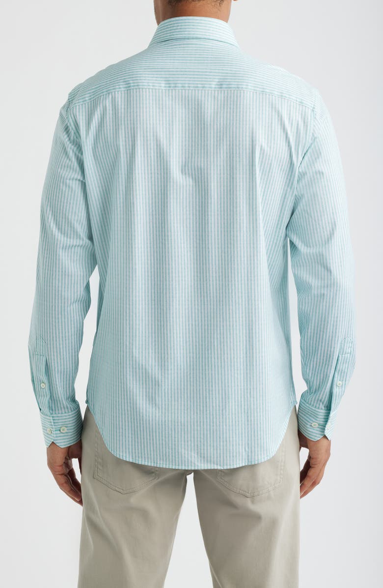 Bugatchi Jimmy OoohCotton<sup>®</sup> Stripe Button-Up Shirt, Alternate, color, Menthol
