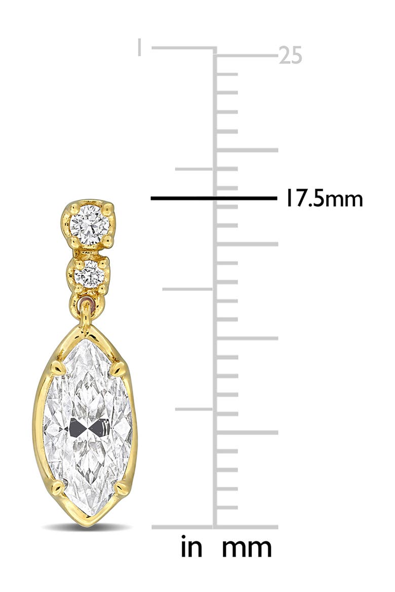Marquise Created Moissanite Drop Earrings, Alternate, color, GOLD