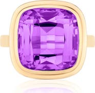 GOSHWARA Manhattan Cushion Cut Blue Topaz Cocktail Ring