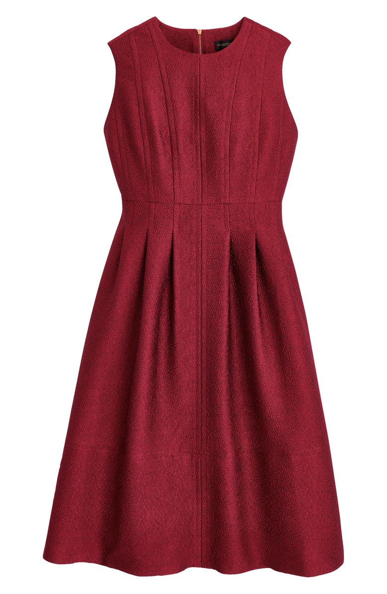 Donna Karan New York Jacquard Midi Fit & Flare Dress, Alternate, color, Cabernets