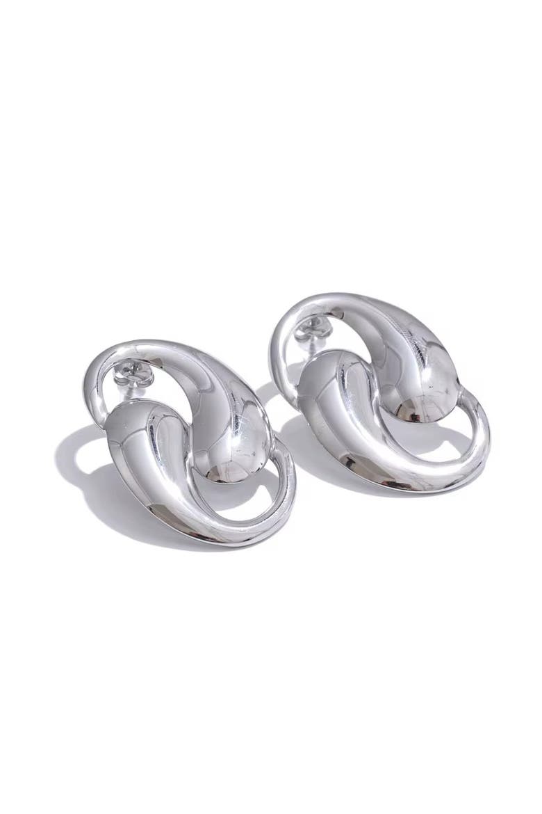 Quinn Swirl Earrings, Main, color, Silver