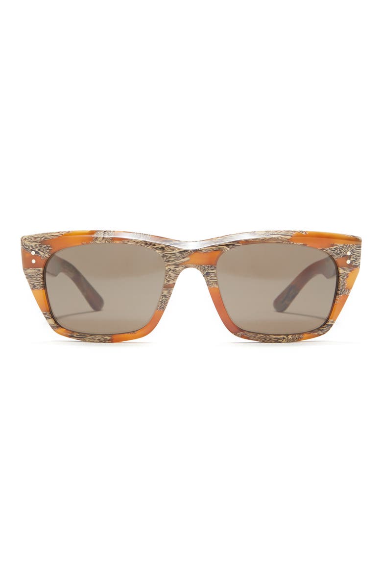53mm Square Sunglasses, Main, color, BROWN HORN / BROWN