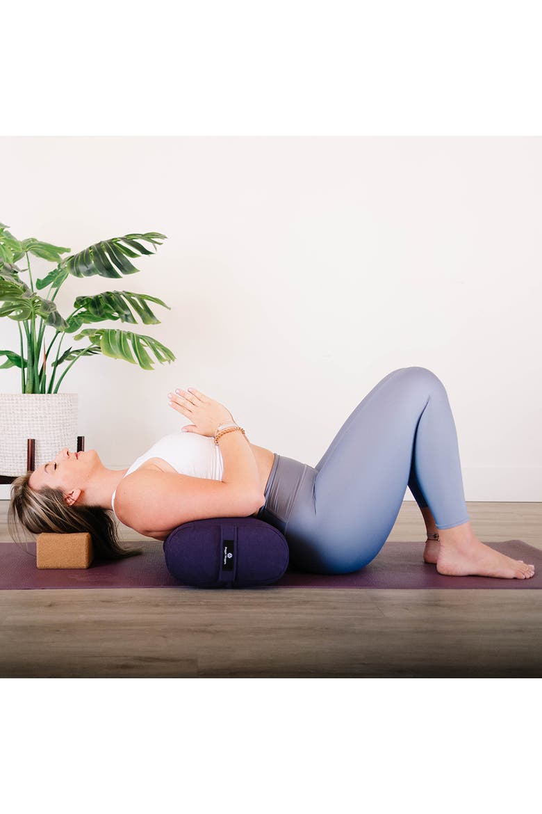 Standard Yoga Bolster, Alternate, color, Plum