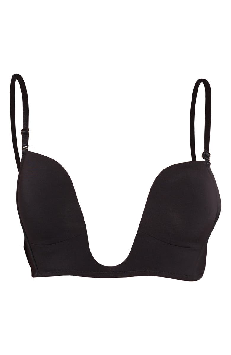 FASHION FORMS Plunge Seamless Wireless Bra, Main, color, Black