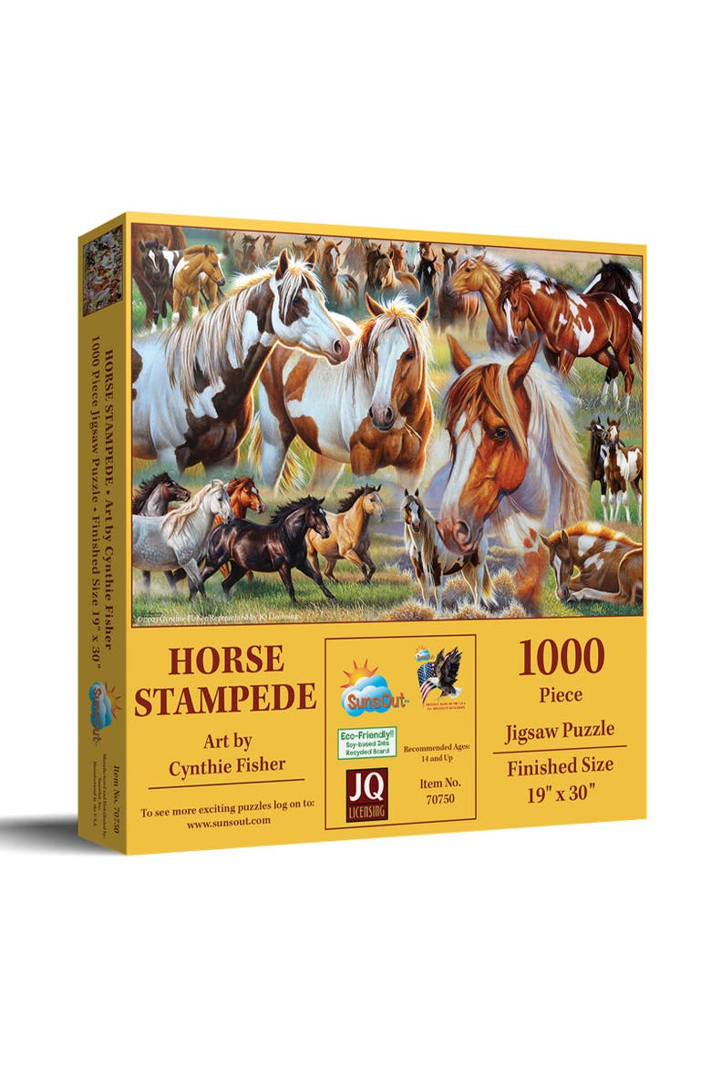 Horse Stampede 1000 piece Jigsaw Puzzle for Adults, Main, color, Multicolor