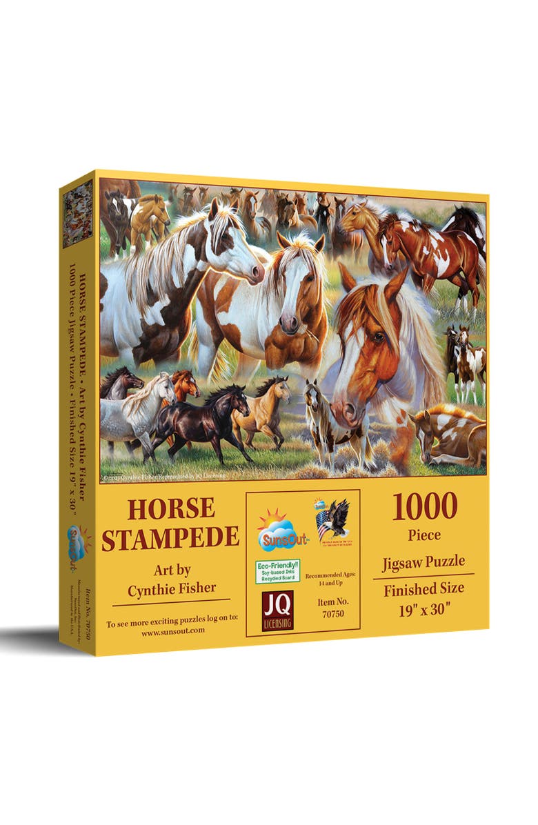 Sunsout Horse Stampede 1000 piece Jigsaw Puzzle for Adults, Main, color, Multicolor