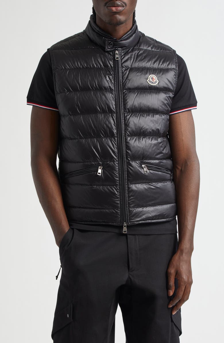 Moncler Gui Down Puffer Vest, Main, color, Black/ Black