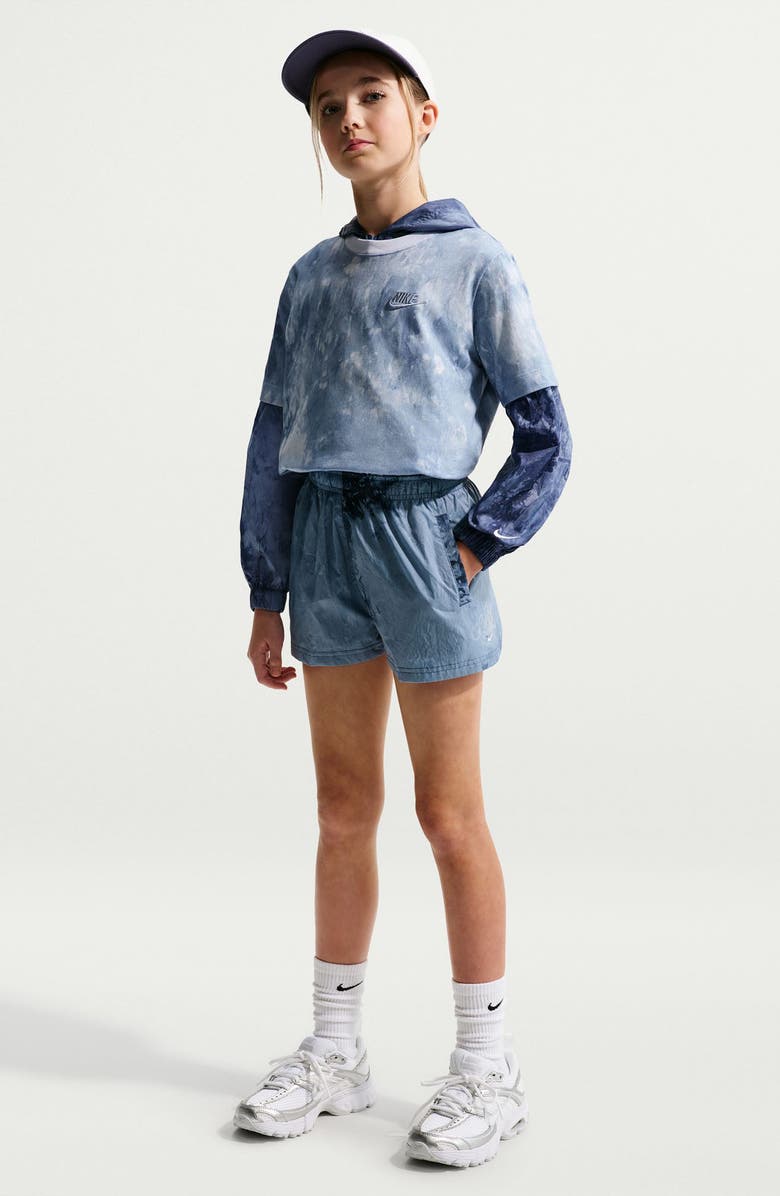 Nike Kids' Sportswear Club Woven Shorts, Main, color, 461 Mystic Navy/Soft Pearl