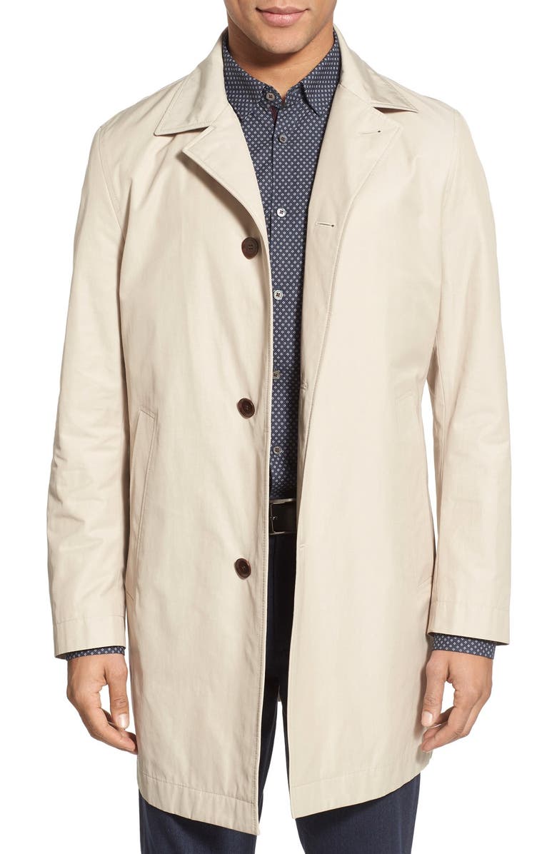 BOSS 'Dais' Trim Fit Cotton Blend Raincoat, Main, color, 