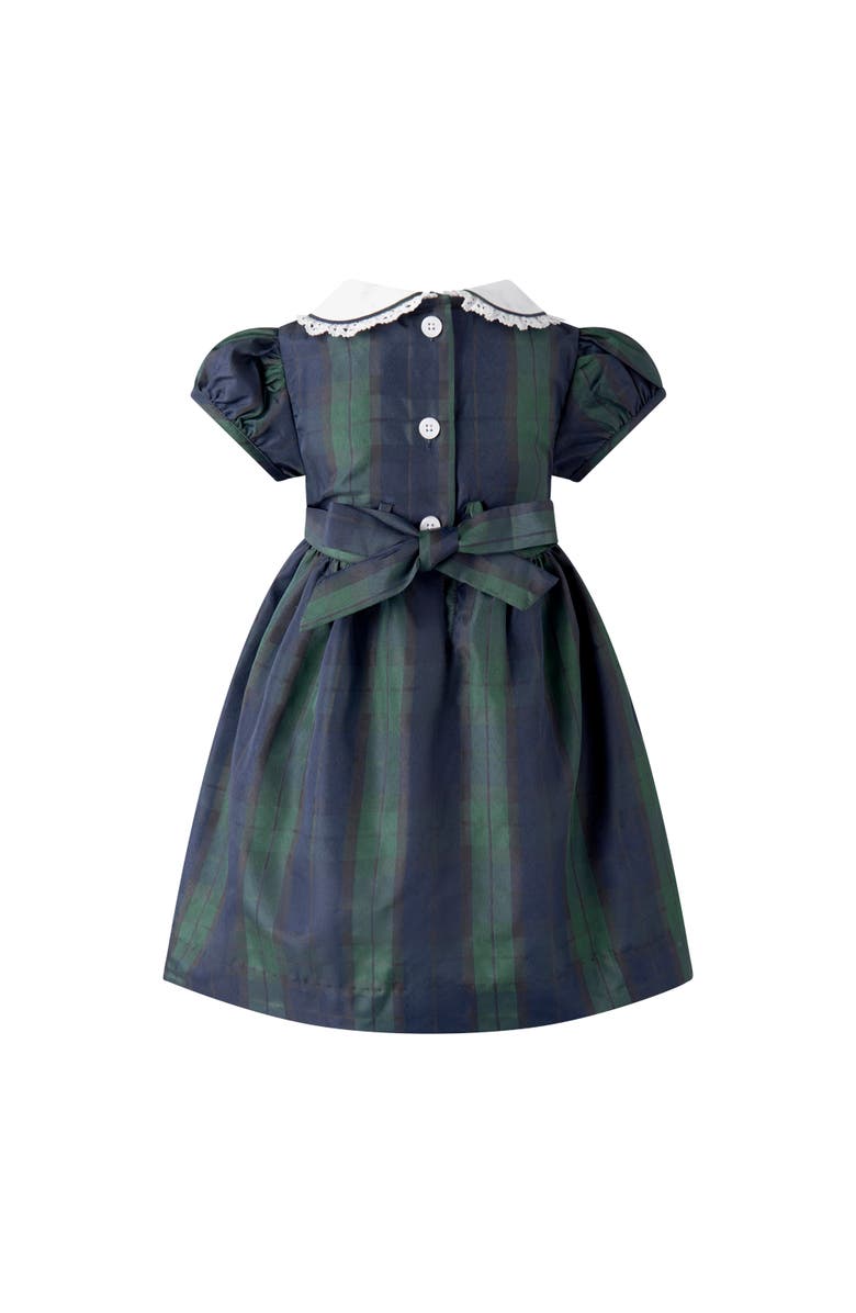 Rachel Riley Blackwatch Dress and Bloomers, Alternate, color, Navy