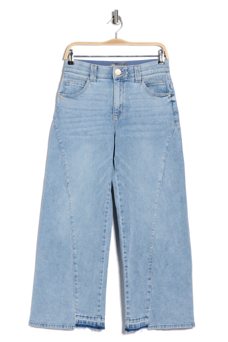 Uneven Release Step Hem Wide Leg Jeans, Alternate, color, LIGHT BLUE ARTISANAL
