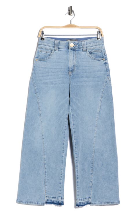 Uneven Release Step Hem Wide Leg Jeans
