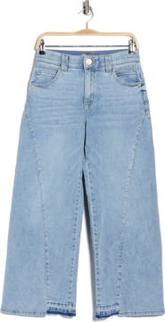 Democracy Uneven Release Step Hem Wide Leg Jeans