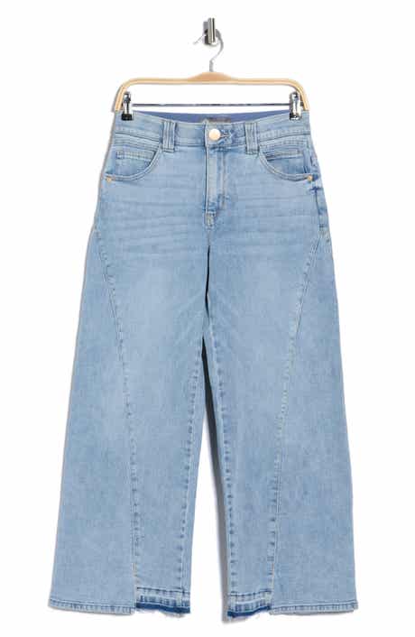 Democracy Uneven Release Step Hem Wide Leg Jeans