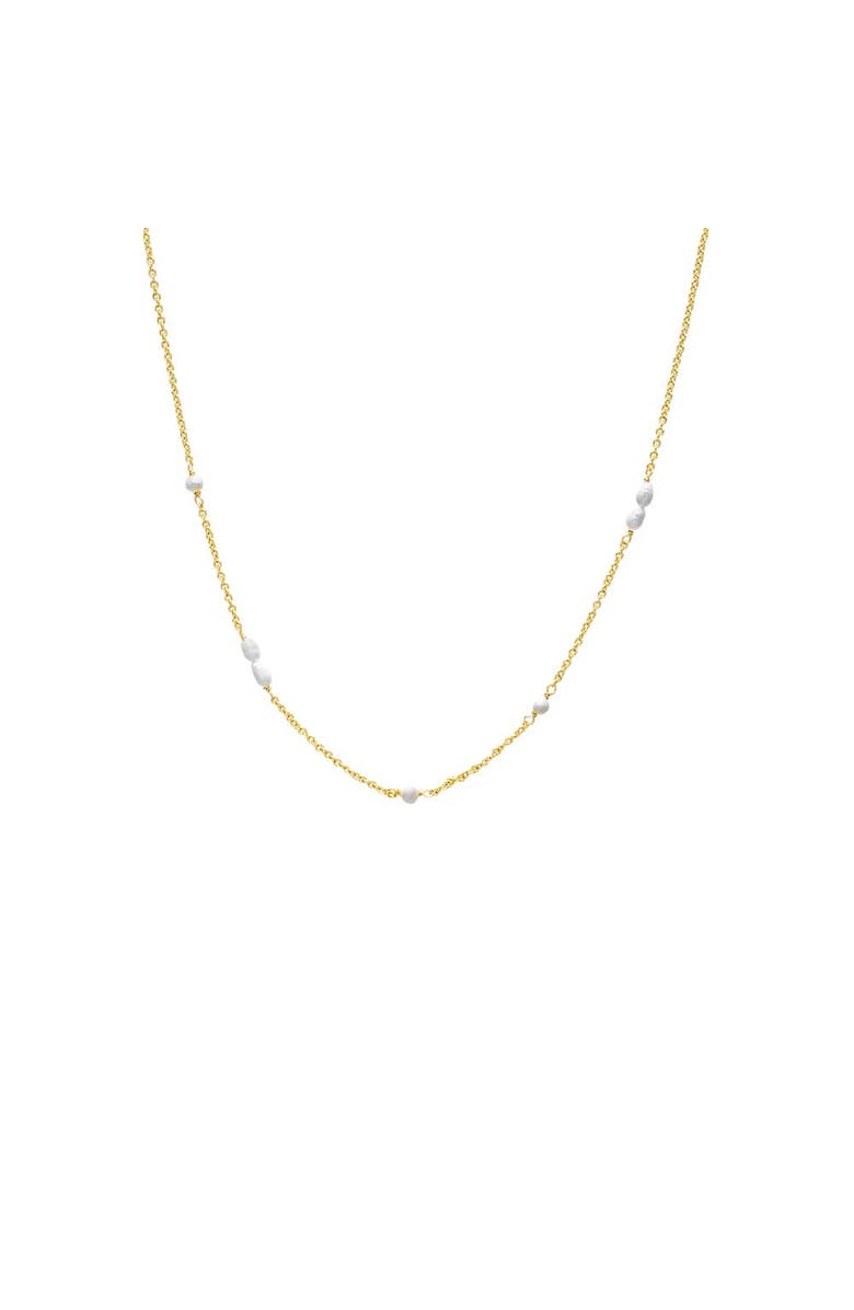 BY ADINA EDEN Dainty Pearl Scattered Chain Necklace, Main, color, Gold