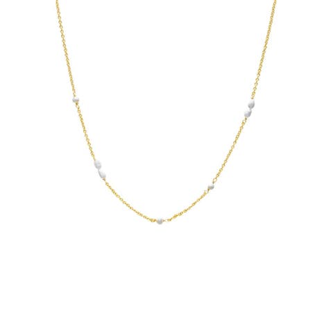 Dainty Pearl Scattered Chain Necklace