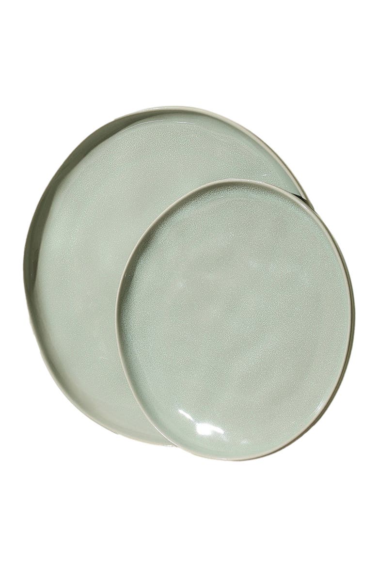 Mirella Stoneware 4-Piece Dinner Plate Set, Alternate, color, Light Green