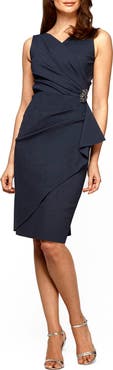 Alex Evenings Contour Collection Side Ruched Cocktail Dress