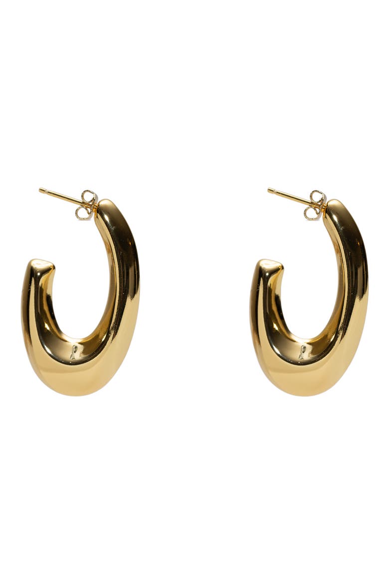 Graduated Oval Hook Hoop Earrings, Main, color, GOLD