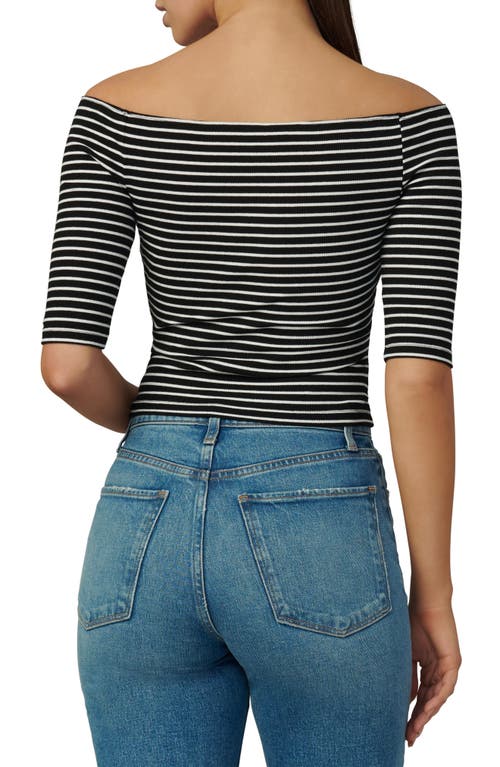 Joe's The Laur Off The Shoulder Top In Black/white Stripe