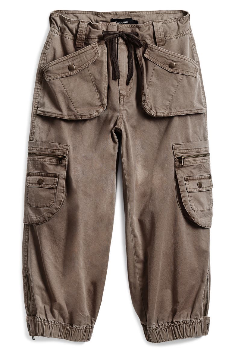 Capri Cargo Pants, Alternate, color, GRAY BROWN