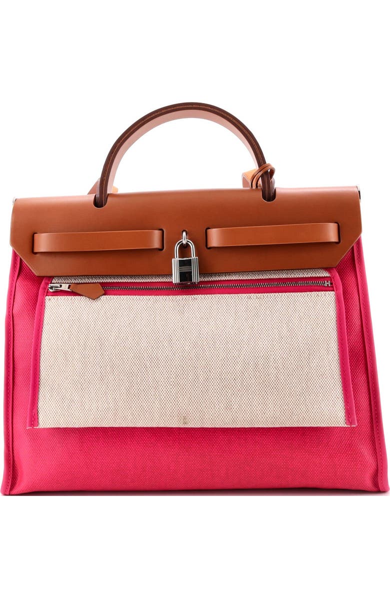 Pre-Owned Hermes Herbag Zip Berline Vache Canvas and Leather 31, Alternate, color, Rose Pourpre